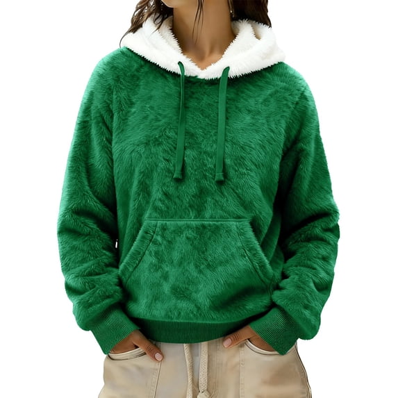 Aoiroe Men's Heavy Hoodie Sherpa Fleece Lined Pullover,Thick Winter Hooded Sweatshirt,Men's Solid Pullover Hoodies,Men's Fleece Pullover Hoodie,Fall Outwear Winter Hooded,Men's Heavy Hoodie Green 2XL