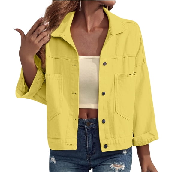 Aoiroe Soft Sweatshirts For Women Baggy Sweatshirt For Women Lightweight Jackets For Women Casual Plain Sweatshirt Women'S Casual Jackets Gray Sweatshirt Women Spring Jackets For Women 2025 Yellow M