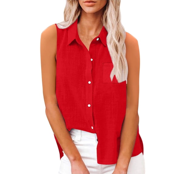 Aoiroe Tank Tops for Women,Summer Tunic Top Summer Casual Tunic Blouse T Shirts Fall Clothes Classy Outfits for Women Casual Office Shirts Basic Tank Top Red M