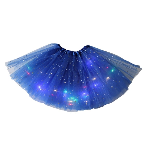 Aoiroe Tutus for Women 3 Layered,Glow Running Dance Costume Skirts for Women Lightweight Sequin Skirt Glow Outfits for Women 1950s Vintage Tulle Bubble Tutu Skirt Blue One Size