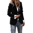 thumbnail image 1 of Aoiroe Women Fitted Blazer Long Sleeve Work Office Suit Jackets Blazer Women Suit Velvet Blazer Women Jackets For Women Women Suit Jackets Dressy Velvet Jacket Women Blazers For Women Black L, 1 of 8