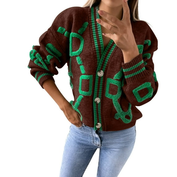 Aoiroe Women'S Cardigans Womens Button Up Cardigan Sweaters Sweater Cardigan Women Womens Cardigan With Pockets Button Cardigans For Women Cardigan Sweaters For Women Coffee S