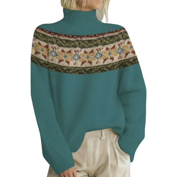 Aoiroe Women'S Clothing,Sweatshirt For Women,Long Turtleneck Sweaters For Women,Loose Turtleneck Sweater Women,Womens Winter Clothes,Cardigans For Women Trendy,Christmas Sweaters For Women,Blue,2XL