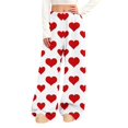 thumbnail image 1 of Aoiroe Women'S Comfy Pajama Cute Pj Pants Women Pants Heart Pajamas Women Womens Plus Size Pajamas Jogger Wide Leg Athletic Pants Fleece Pj Pants Wide Leg Pants Casual Pants For Women White XL, 1 of 8
