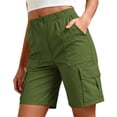 thumbnail image 1 of Aoiroe Women's Hiking Cargo Shorts Lightweight Shorts for Travel Athletic Green XL, 1 of 6