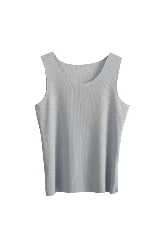 Women's Ice Silk Seamless Tank Tops Summer Cooling Camisole No Bra Loose Fit Wide Strap Under Shirt Workout Tanks Gray