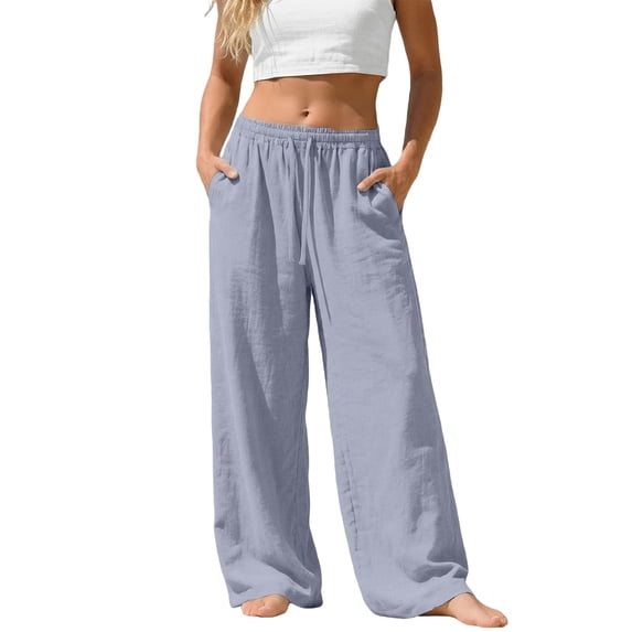 Aoiroe Women's Linen Dressy Work Casual Pants,Boho Pants Long Straight Suit Pants Summer Beach Vacation Clothes Work Pants Women 2026 Cute Vacation Outfit Relaxed Fit Straight Y2K Pants 2XL