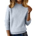 thumbnail image 1 of Aoiroe Women's Long Sleeve Turtleneck Sweater,Spring Fashion Basic Thermal Underwear Tops,Fall Winter Chunky Knitted Pullover,Winter Clothes 2026,Womens Long Sleeve Turtleneck Light Ashy XL, 1 of 5