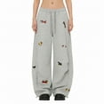 thumbnail image 1 of Aoiroe Women's Wide Leg Pants with Pockets - Casual Loose Yoga Trouser Pants Sweatpants Palazzo Lounge Pajama Pants Grey L, 1 of 8