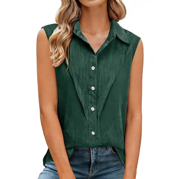 Aoiroe Womens Loose Fit Casual Tank Tops,Cotton Linen Gauze Shirts Casual Cami Sleeveless Blouses Spring Outfits 2026 Work Gauze Tops Spring Summer Tops for Women Blackish Green L