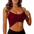 thumbnail image 1 of Aoiroe Womens Square Neck Sleeveless Tank Top Built-in Bra Racerback Tank Fitted Y2K Basic Workout Tops Wine 3XL, 1 of 3