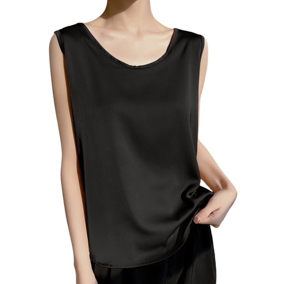 Aoiroe Womens Summer Tank Tops,Summer Exercise Yoga Gym Shirts Casual Blouse Tunic Top Lightweight Bustier Tee Trendy Sleeveless Basic Tee Basic Undershirt Tanks Black M