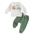 thumbnail image 1 of Aojekbee Baby Boy Halloween Outfits Long Sleeve Pumpkin Tractor Print Sweatshirt + Trousers Set Toddler Fall Clothes, 1 of 10