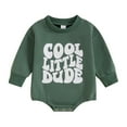 thumbnail image 1 of Aojekbee Baby Boy Sweatshirt Romper Letter Print Round Neck Long Sleeve Casual Jumpsuit for Fall Winter, 1 of 10