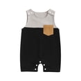 thumbnail image 1 of Aojekbee Baby Boy Tank Top Romper Casual Contrast Color Round Neck Sleeveless Jumpsuit Infant Toddler Overalls, 1 of 10