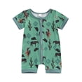 thumbnail image 1 of Aojekbee Baby Boys Jumpsuit, Short Sleeve Crew Neck Zipped Horse Print Summer Romper Clothes for Casual Daily, 1 of 10