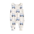 thumbnail image 1 of Aojekbee Baby Boys Romper Overalls Casual Summer Dinosaur/Truck Print Sleeveless Jumpsuit for Newborn Toddler Cute Clothes, 1 of 10