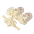 thumbnail image 1 of Aojekbee Baby Girl Mary Jane Flats Soft Non-Slip Walking Shoes with Bow Headband for Summer, 1 of 4