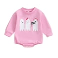 thumbnail image 1 of Aojekbee Baby Girl Rompers Crew Neck Long Sleeve Ghost Print Jumpsuits Halloween Clothes Bodysuits, 1 of 10
