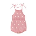 thumbnail image 1 of Aojekbee Baby Girl Summer Romper Cute Crochet Flower Sleeveless Tie Strap Bodysuit Newborn Playsuit, 1 of 10
