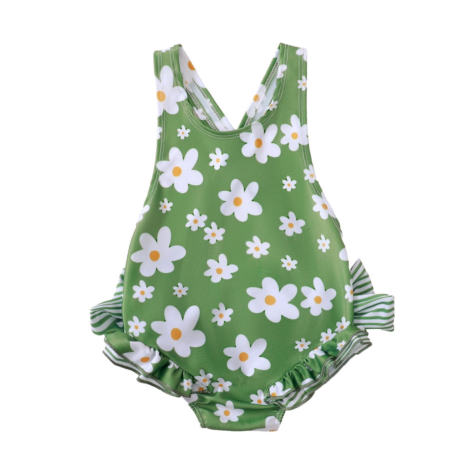 Aojekbee Baby Girl Tankini Swimsuits Summer Floral Print Sleeveless