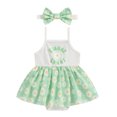 thumbnail image 1 of Aojekbee Baby Girls 2Pcs Summer Outfits Sleeveless Floral Print Skirt Romper + Headband Set Newborn Clothes, 1 of 10