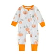 thumbnail image 1 of Aojekbee Baby Girls Boys Rompers Halloween Clothes Pumpkin Print Crew Neck Long Sleeve Toddler Fall Bodysuits, 1 of 10