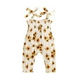 Aojekbee Baby Girls Jumpsuit, Sleeveless Tieup Pleated Sunflower Print