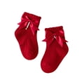 thumbnail image 1 of Aojekbee Baby Girls Summer Socks Ruffle Ankle Socks Breathable Toddler Dress Socks with Pearl Tassel, 1 of 3