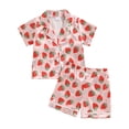 thumbnail image 1 of Aojekbee Baby Shorts Set Short Sleeve Floral/Strawberry/Chicken Print Shirt and Shorts Toddler 2 Piece Outfits, 1 of 10