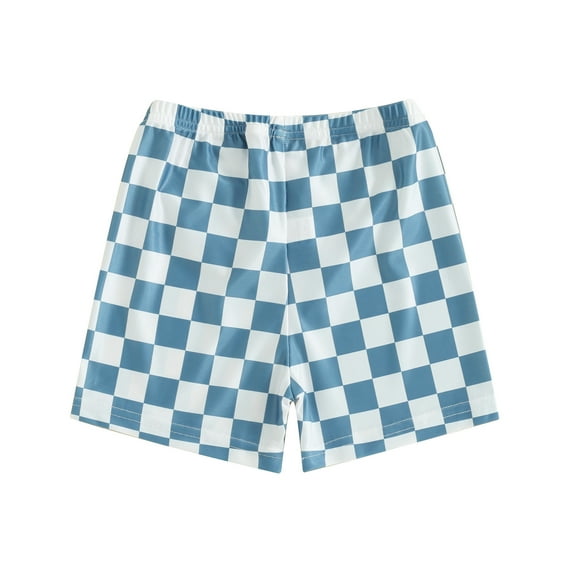 Aojekbee Boys Swim Trunks Toddler Elastic Band Checkerboard Print Swim Shorts Bathing Suit Swimsuit