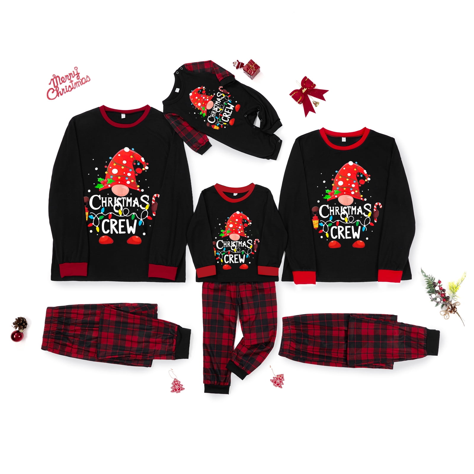 Aojekbee Christmas Family Matching Pajamas Set, Santa Loungewear ...