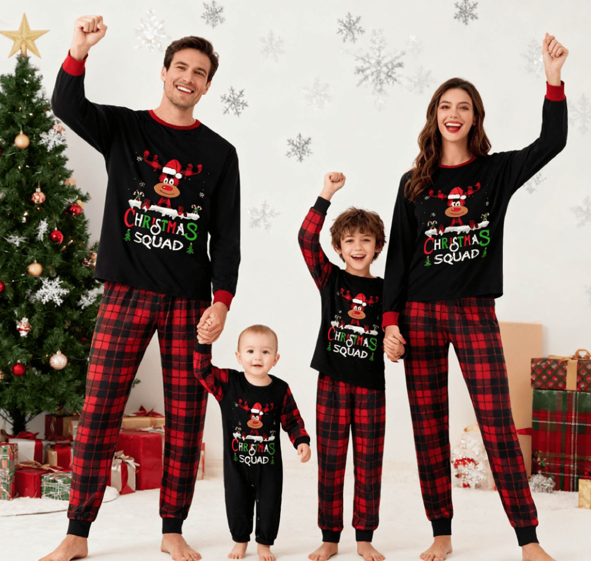 Aojekbee Christmas Family Matching Pajamas Set Soft Holiday Pjs ...