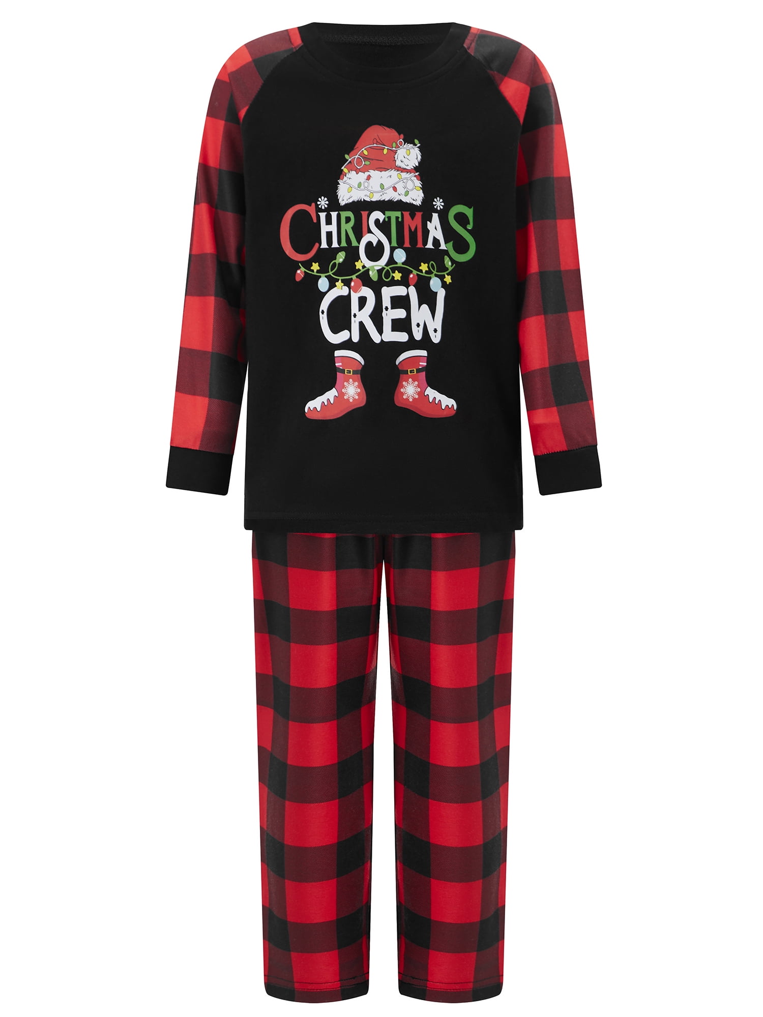 Aojekbee Christmas Family Pajamas Matching Set Letter Santa Hat Print ...