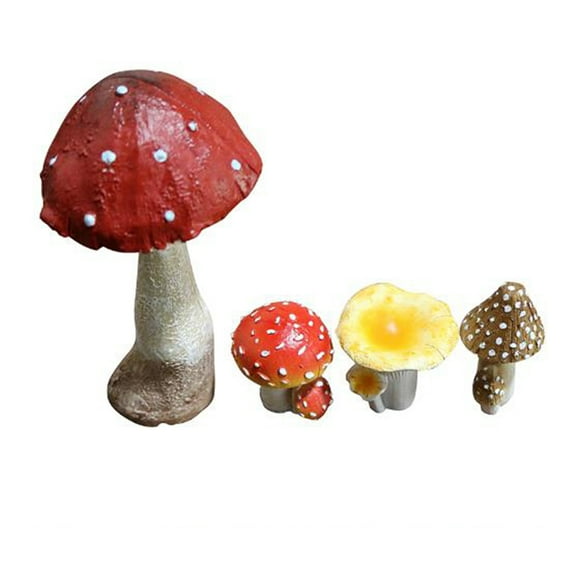 Aojekbee Cute Mini Mushroom Garden Statue Resin Yard Figurine Outdoor Sculpture for Lawn Patio Decor Ornament