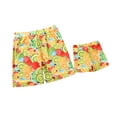 thumbnail image 1 of Aojekbee Family Matching Swimsuits Yellow Camisole and Fruit Print Thong Bikini Set Dad Son Trunks, 1 of 4