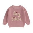 thumbnail image 1 of Aojekbee Girls Autumn Winter Knit Sweater Long Sleeve O Neck Letter Embroidery Pullover Knitwear, 1 of 10