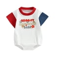 thumbnail image 1 of Aojekbee Independence Day Baby Jumpsuit Casual Summer Contrast Color Short Sleeve Romper for Toddler Boy Girls, 1 of 10