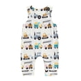 thumbnail image 1 of Aojekbee Infant Baby Boy Summer Tank Romper Cartoon Car Print Sleeveless Round Neck Full Length Bodysuit, 1 of 10