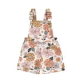 thumbnail image 1 of Aojekbee Kids Girls Overalls Strawberry/Flower Print Imitation Denim Sleeveless Straps Buttons Pockets Shortall Summer Romper Jumpsuit, 1 of 10