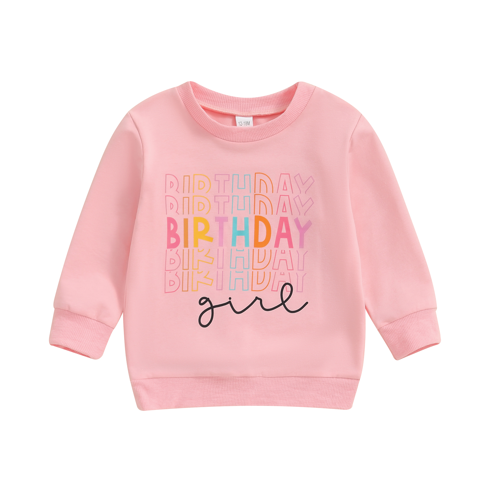 Aojekbee Kids Girls Sweatshirts Birthday Clothes Letter Print Crew Neck