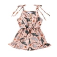 thumbnail image 1 of Aojekbee Little Girl Romper Casual Cow/Cactus/Butterfly Print Sleeveless Shorts Jumpsuit with Belt for Newborn Cute Clothes, 1 of 10