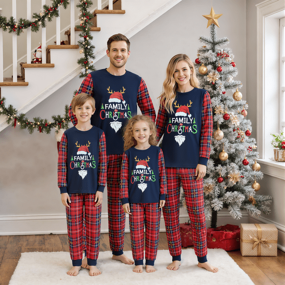 Aojekbee Matching Family Christmas Pajamas  Holiday PJS Loungewear Soft Sleepwear for Parents  Kids