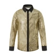 thumbnail image 1 of Aojekbee Men's Spring Autumn Sequins Shirt Long Sleeve Turn Down Collar Button Dot Shirts, 1 of 10