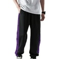 thumbnail image 1 of Aojekbee Men's Tear Away Pants, Loose Fit Basketball Pants High Split Snap Button Sweatpants, 1 of 10