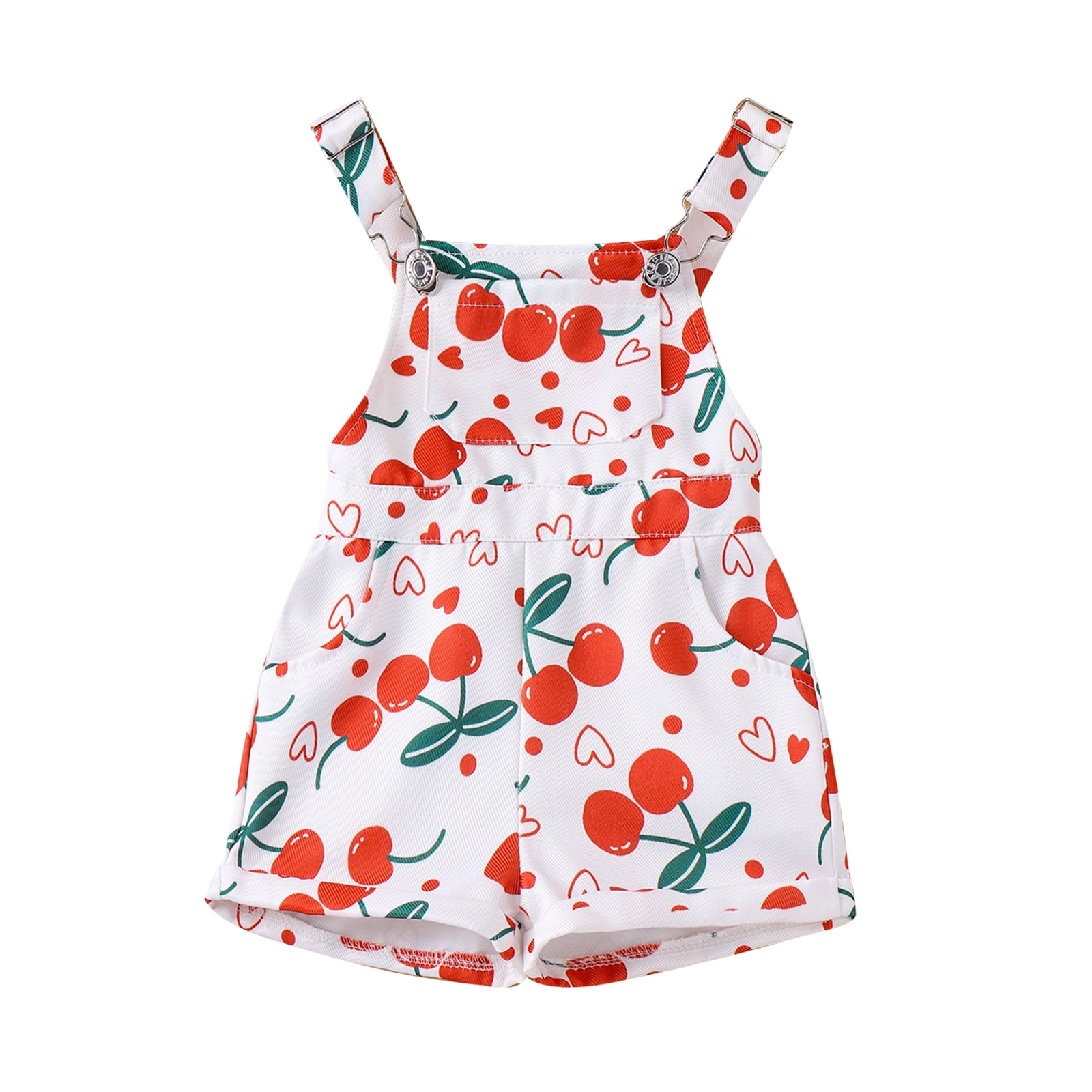 Summer Arrival Baby Girls Floral Pattern Sleeveless Strap Overalls main image 0