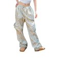 thumbnail image 1 of Aojekbee Women Baggy Pants Drawstring Waist Wide Leg Floral Pants Multiple Pockets Cargo Trousers, 1 of 6
