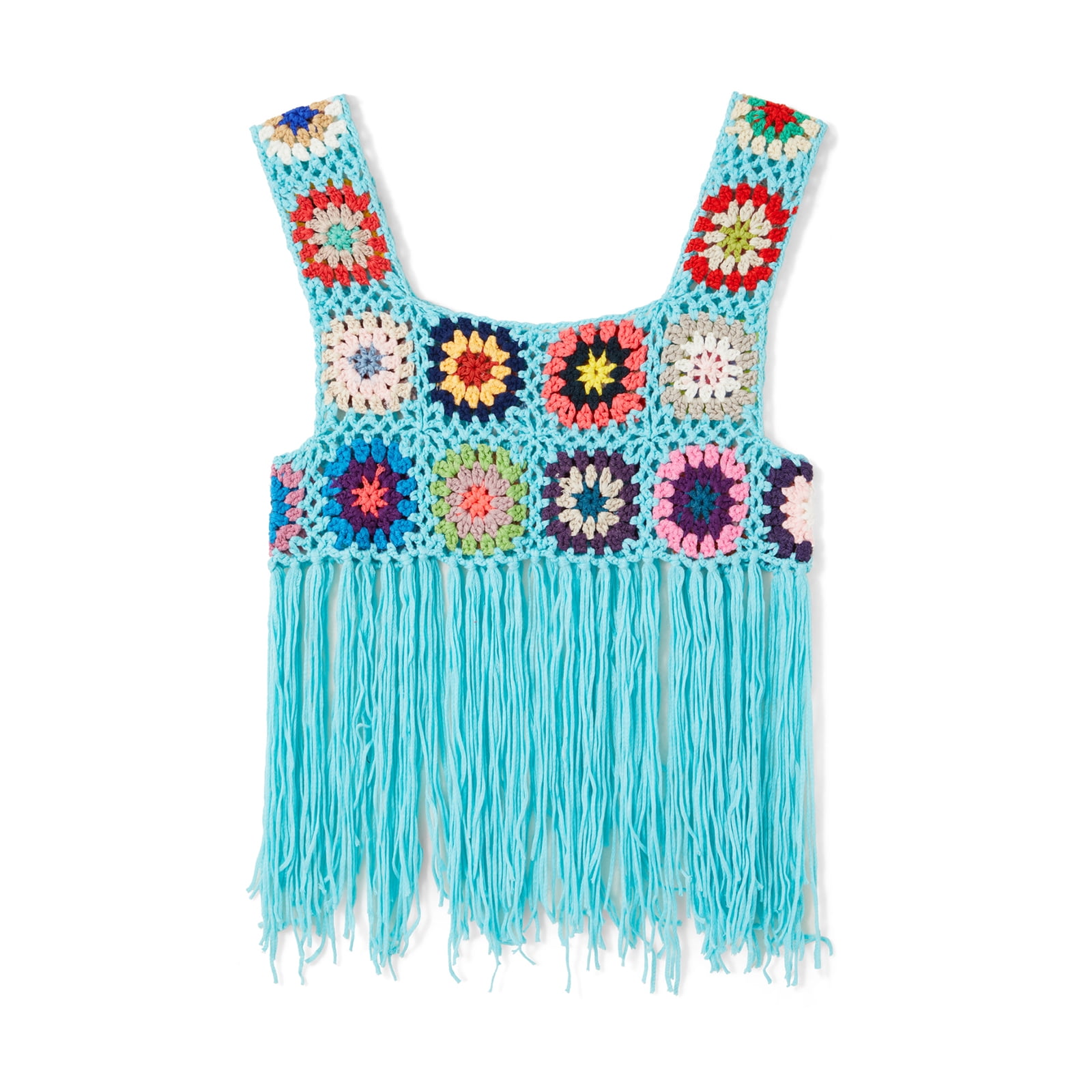 Tassel Hem Hollow Out Sleeveless Cover Up