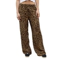 thumbnail image 1 of Aojekbee Women Wide-Leg Pants Stripe/Zebra Pattern/Leopard Print Drawstring Elastic Waist Trousers Spring Summer Casual Sweatpants, 1 of 9