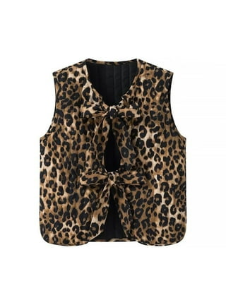Long leopard vest hot sale